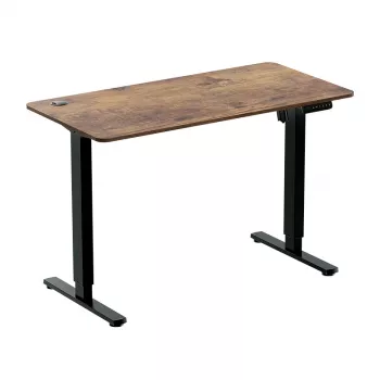 LOGILINK EO0057 elektrisch zit-sta bureau, 120x60 cm, enkele motor, bruin tafelblad, 70 kg belasting
