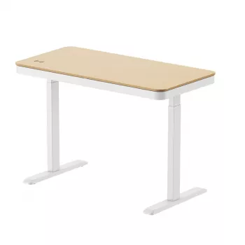LogiLink zit-sta bureau, enkele motor, 118x60cm, met draadloos laden, wit