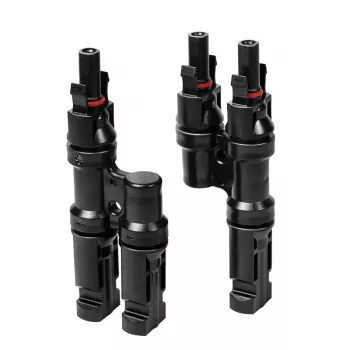 LogiLink solar Y-connector set, 2 stuks, MC4-compatibel, stekker & bus, PVC, zwart