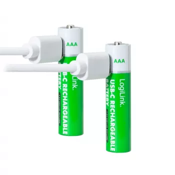 LogiLink LR03RCB2 USB-C oplaadbare AAA Li-Ion-batterijen, 1,5V, 2-pack