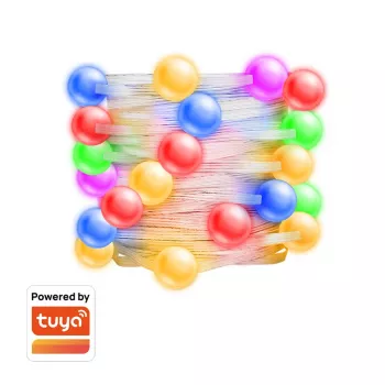 LogiLink WiFi Smart Globe Fairy String Light, 3m, Tuya-compatibel, RGB + warmwit, IP44, 20 LEDs