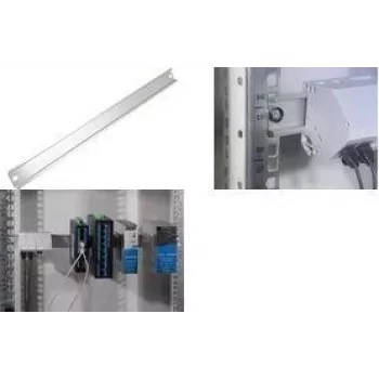 LogiLink 19 inch DIN-rail montagebeugel voor 35 x 7,5 mm hoedprofielrails, 1U, staal, zwart, EN 60715