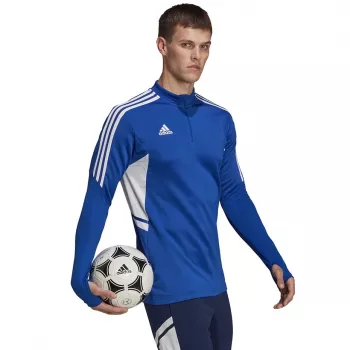 adidas Condivo 22 training herensweatshirt 1/2-rits blauw-wit HA6271