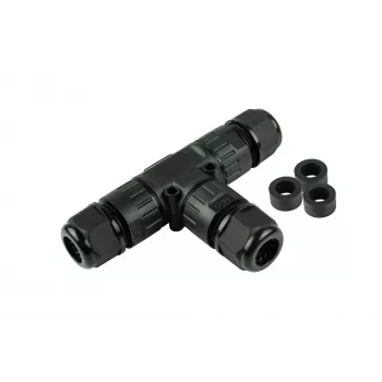 Kabelmeister gereedschaploze IP68 T-kabelverbinder / T-adapter, 3-polig, zwart