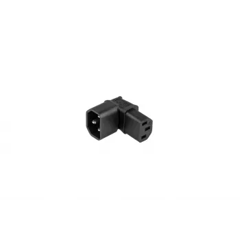 Kabelmeister IEC C14 naar C13 haakse netadapter, 10A 250V, zwart