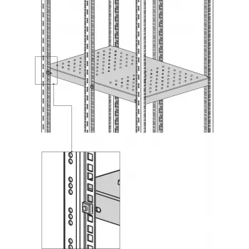 EFB Elektronik zware vaste bodemplaat 6U zijmontage 200 kg lichtgrijs RAL 7035