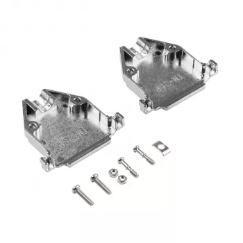 EFB Elektronik 29432.1V2 volledig metalen kap E-GP25G met trekontlasting, D-Sub 25-polig, EMI/RFI-afgeschermd, zinklegering, zilver