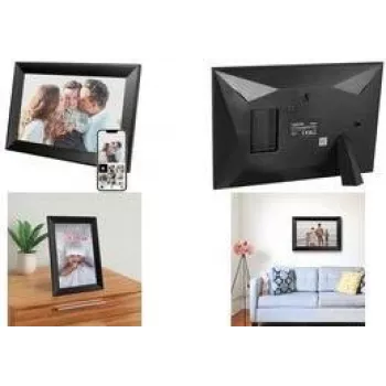 LogiLink digitaal fotolijstje 10,1 inch IPS-touchscreen Wi-Fi met Uhale-app, zwart
