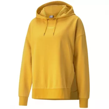 PUMA HER Hoodie TR Dames Relaxed Fit Pullover Hoodie Lichtgeel