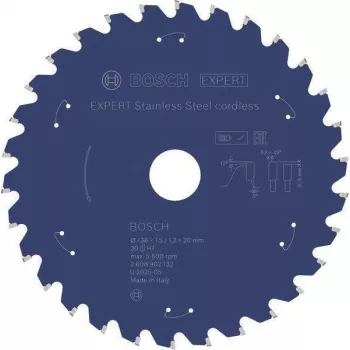 Bosch EXPERT voor roestvast staal Cirkelzaagblad 136 x 20 mm, 30T (2608902132)