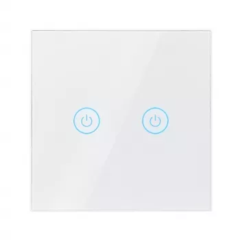 LogiLink WiFi Smart EU lichtschakelaar, 2-voudig, Tuya-compatibel, wit
