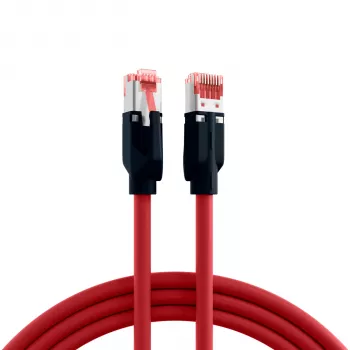 EFB Elektronik K8048PUI30 RJ45 industriële patchkabel Cat.6A S/FTP PUR, Draka UC900 TM21, olie- en UV-bestendige mantel, 4x2 x AWG26/7, 30 m, rood