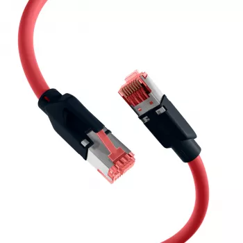 EFB Elektronik K8048PUI30 RJ45 industriële patchkabel Cat.6A S/FTP PUR, Draka UC900 TM21, olie- en UV-bestendige mantel, 4x2 x AWG26/7, 30 m, rood
