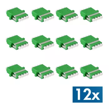 LogiLink LC Quad glasvezel-adapter-set, 12 stuks, groen, met flens, SC duplex breakout