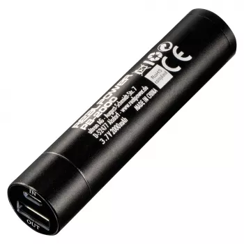 RealPower PB2000 mAh aluminium powerbank, zwart