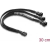 Delock fan splitter kabel 1 x 4-pin PWM bus naar 2 x 4-pin PWM stekker (tweede met 3 pinnen bezet) gevlochten slang 30 cm zwart