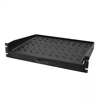 LogiLink 19 inch uitschuifbare consolelade 2U, 350 mm diepte, 30 kg belasting, zwart