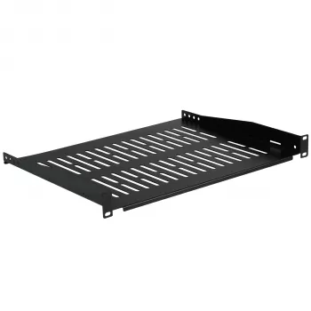 EFB Elektronik 19 inch 1U vast rack-rek, 350 mm diep, 10 kg belasting, zwart RAL 9005