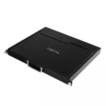 LogiLink 8-poorts KVM-console met 17-inch LCD, VGA, ultra-short-depth, 1U-rackmount