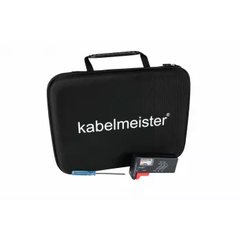 Kabelmeister batterij-opbergbox met geïntegreerde tester voor AA, AAA, C, D, 9V en knoopcellen - zwart