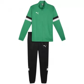 PUMA Heren Team Rise trainingspak in pepergroen en Puma Black, maat S
