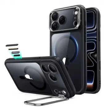 ESR Classic Hybrid Kickstand MagSafe hoes voor iPhone 17 Pro / 18 Pro transparant/zwart