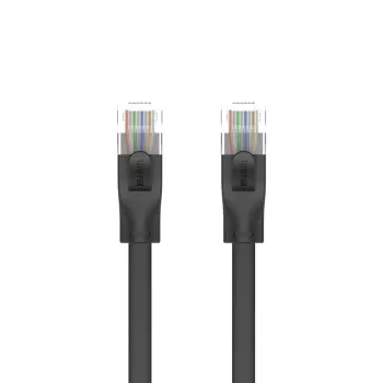 UNITEK Cat.6 UTP platte kabel 10m zwart RJ45 Snagless Gigabit Ethernet