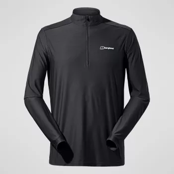 Berghaus 24/7 Tech Tee LS HZ Jet Black heren langarm-halfzip-top