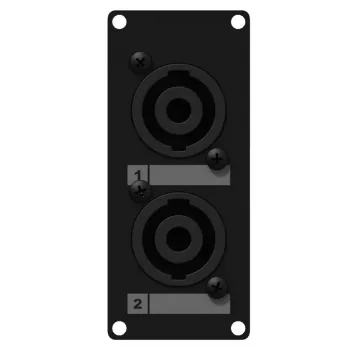 CAYMON CASY142/B 19 inch 1U rackpaneel met 2 Neutrik SpeakON NL4MP aansluitingen, zwart