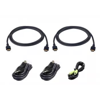 ATEN 2L-7D02UH21X5 Ultra High Speed KVM-kabelset - DisplayPort, USB, audio, 5m, zwart