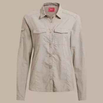 Craghoppers NosiLife Adventure LS Shirt III dames reishemd - Soft Mushroom, XS