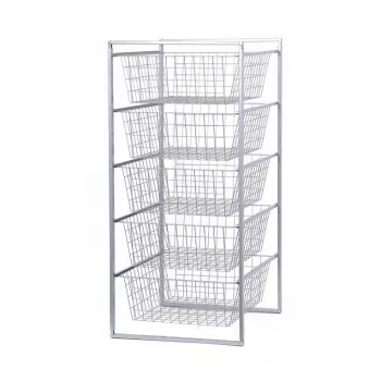 Prosperplast Rato opbergkast met 5 laden in antraciet, 89x45x55 cm, rattanlook polypropyleen
