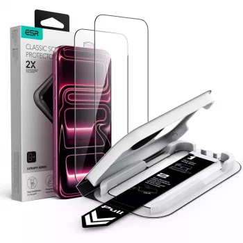 ESR UltraFit Classic gehard glas schermbescherming 2-pack voor iPhone 17 Pro Max / 18 Pro Max - Zwart