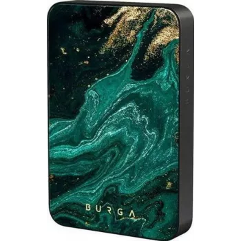 Burga Magnetische 5000 mAh Powerbank Emerald Pool Gunmetal