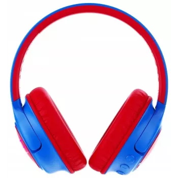 PowerLocus Bobo Kids draadloze hoofdtelefoon, LED, AUX, blauw/rood