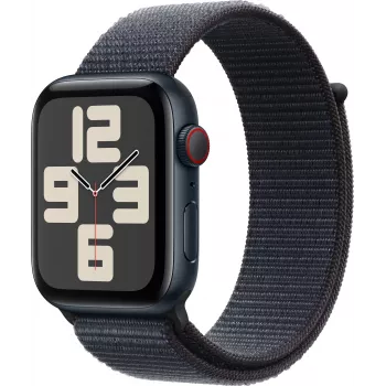 Apple Watch SE 2 GPS + Cellular 44mm, middernacht, Sport Loop (MRHC3ET/A)