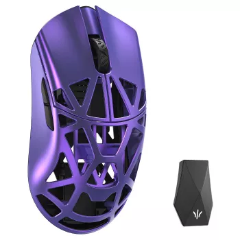 WLMOUSE Beast X Max Solid Sides gaming-muis, Omron optische schakelaars - paars