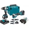 Makita DLX2592JX1 18V LXT borstelloze 2-delige combi-kit met klopboormachine, slagschroevendraaier, 2x 5,0Ah accu's, sneloplader en Makpac-koffer