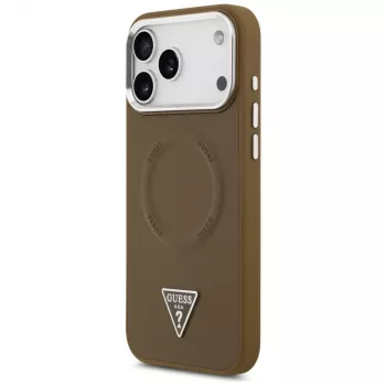 Guess Triangle Logo MagSafe-hoesje voor iPhone 17 Pro (bruin)