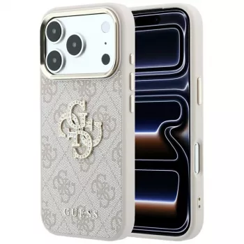 Guess 4G Big Strass Logo hoesje voor iPhone 17 Pro / 18 Pro - roze