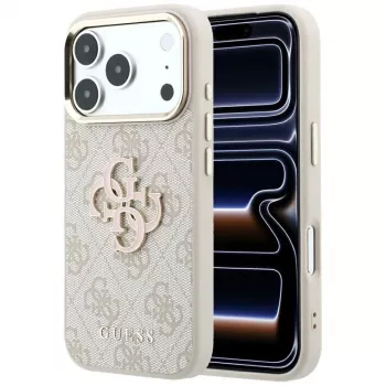 Guess 4G & Big Resin Logo hoesje voor iPhone 17 Pro Max / 18 Pro Max - roze