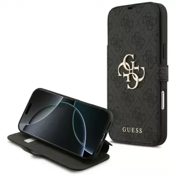 Guess Book 4G Metal Logo hoesje voor iPhone 18 Pro Max / 17 Pro Max, zwart