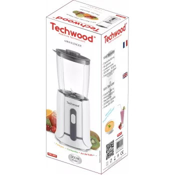 Techwood TBL-201 1,5L tafelblender, 300W, roestvrijstalen messen, ijsvermaler, wit