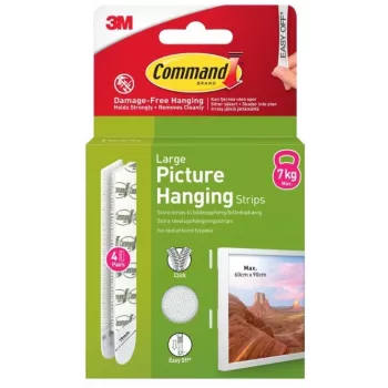 3M Command plakstrips, groot, 4 st., wit (7100336547)