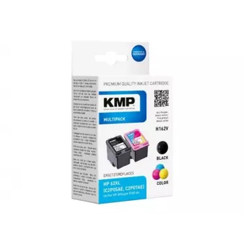 KMP 1741.400500 MultiPack zwart & driekleuren-inktpatronen compatibel met HP 62XL (C2P05AE/C2P07AE) - 2-pack