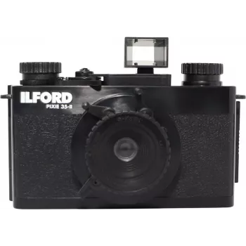 ILFORD PIXIE 35mm point & shoot filmcamera - zilver/zwart, ingebouwde flitser, autofocus