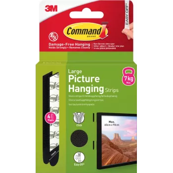 3M Command plakstrips, groot, 4 st., zwart (7100337186)