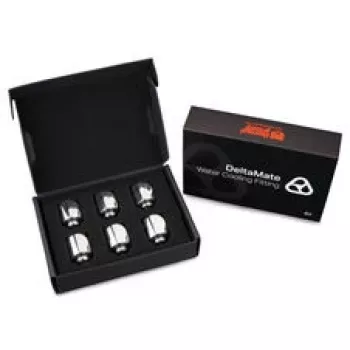 Thermal Grizzly DeltaMate draaikoppeling 90° G1/4 inch glanzend nikkel – 6-pack