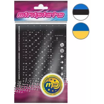 Kolm Lõvi Minipicto Ests/Oekraïens, toetsenbordstickers (KB-UNI-ESTUKR02TW-BL)