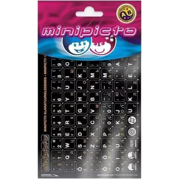 Kolm Lõvi Minipicto Ests/Russisch, toetsenbordstickers (KB-UNI-EE02-BLK-ORAN)